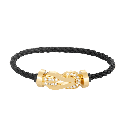 [Together Jewelry]CHANCE LARGE 8 FIGURE BUCKLE HALF DIAMOND BRACELET GOLD