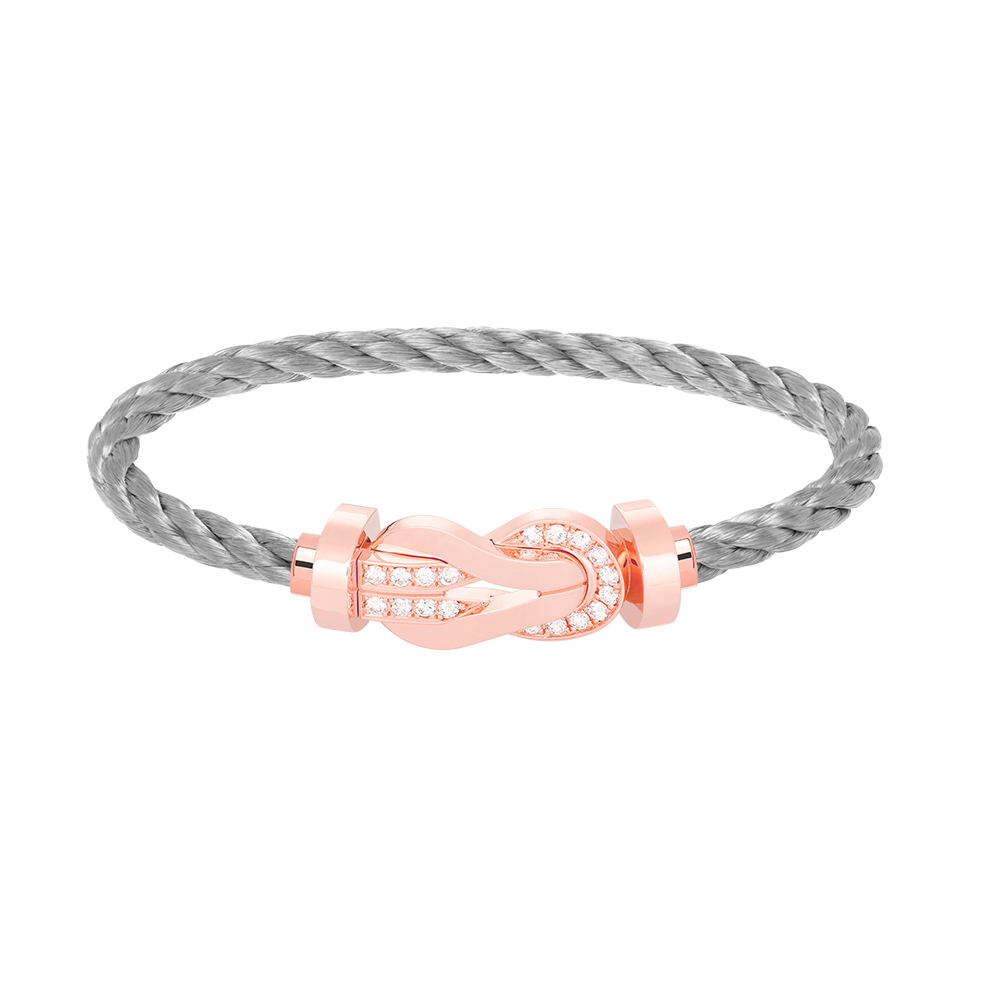 [Together Jewelry]CHANCE LARGE 8 FIGURE BUCKLE HALF DIAMOND BRACELET ROSE GOLD