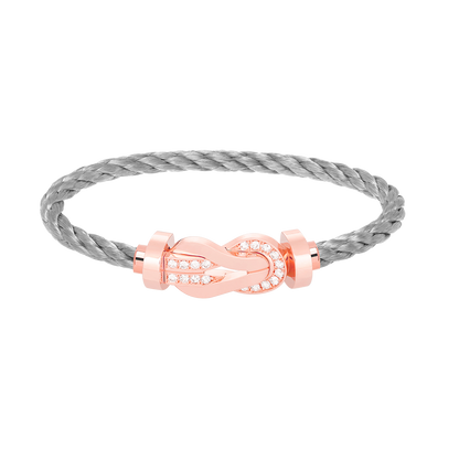 [Together Jewelry]CHANCE LARGE 8 FIGURE BUCKLE HALF DIAMOND BRACELET ROSE GOLD