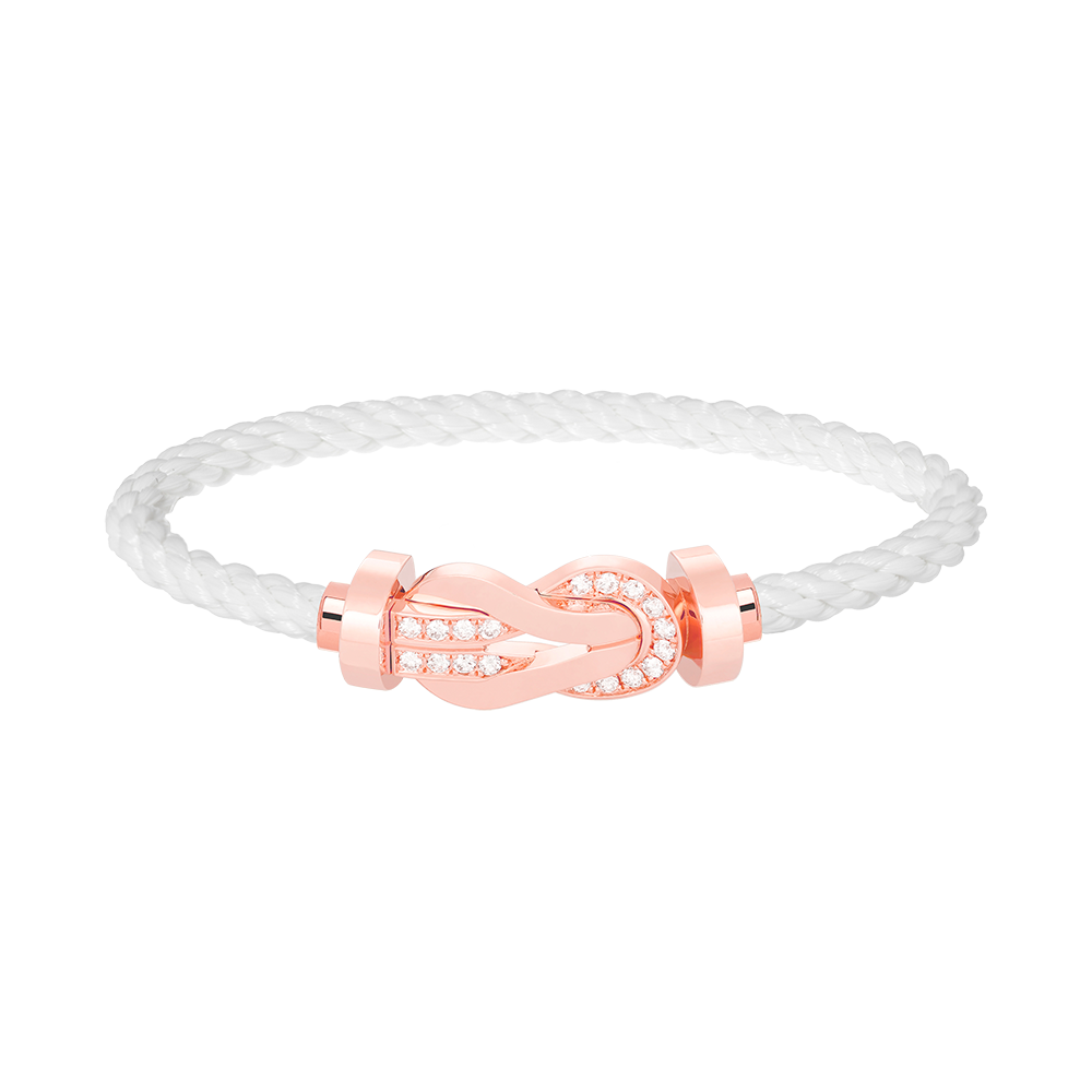 [Together Jewelry]CHANCE LARGE 8 FIGURE BUCKLE HALF DIAMOND BRACELET ROSE GOLD