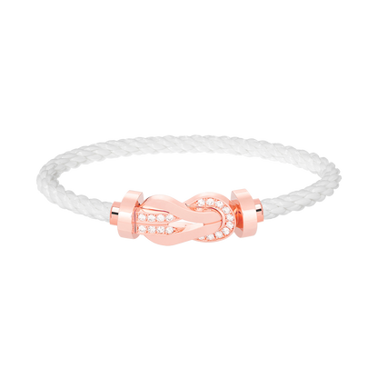 [Together Jewelry]CHANCE LARGE 8 FIGURE BUCKLE HALF DIAMOND BRACELET ROSE GOLD