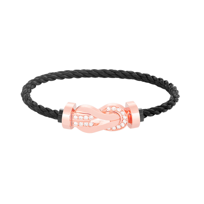 [Together Jewelry]CHANCE LARGE 8 FIGURE BUCKLE HALF DIAMOND BRACELET ROSE GOLD