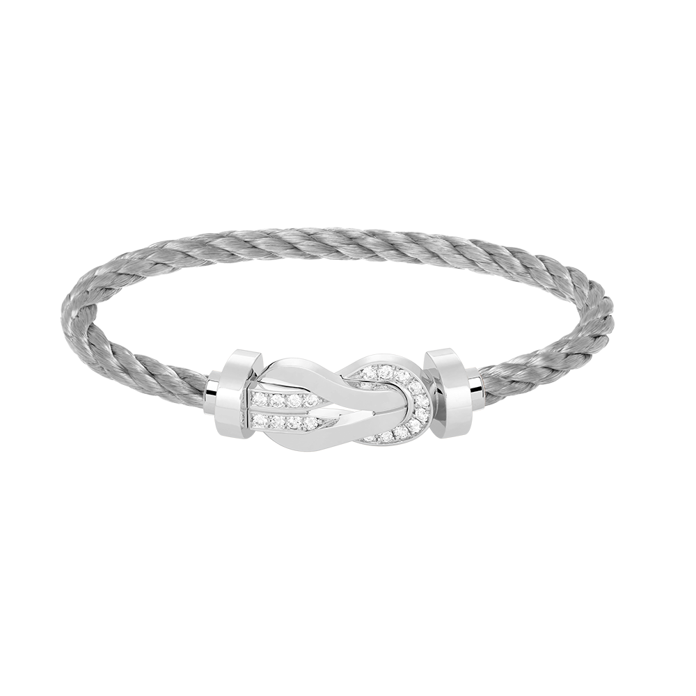 [Together Jewelry]CHANCE LARGE 8 FIGURE BUCKLE HALF DIAMOND BRACELET SILVER