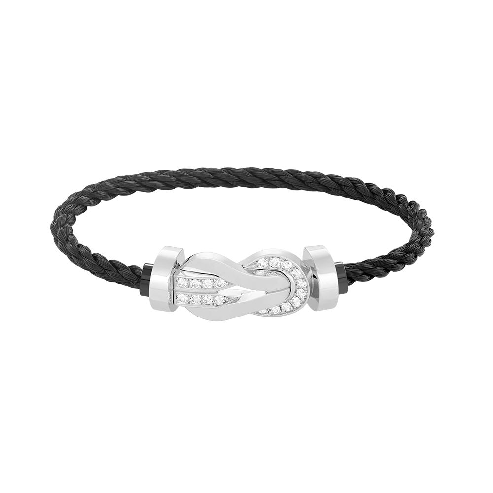 [Together Jewelry]CHANCE LARGE 8 FIGURE BUCKLE HALF DIAMOND BRACELET SILVER