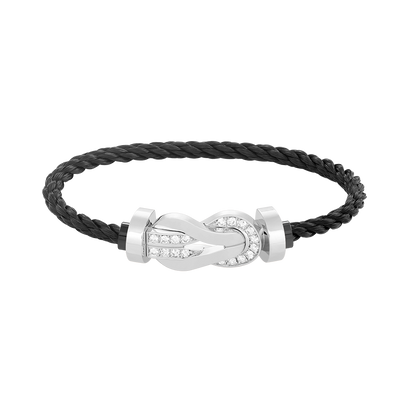 [Together Jewelry]CHANCE LARGE 8 FIGURE BUCKLE HALF DIAMOND BRACELET SILVER