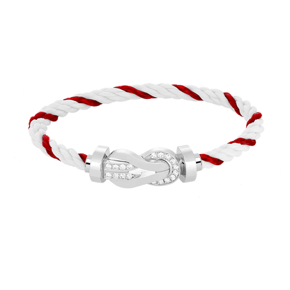 [Together Jewelry]CHANCE LARGE 8 FIGURE BUCKLE HALF DIAMOND BRACELET SILVER