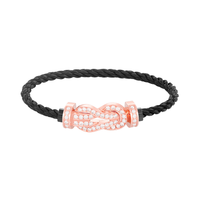 [Together Jewelry]CHANCE LARGE 8 FIGURE BUCKLE FULL DIAMOND BRACELET ROSE GOLD