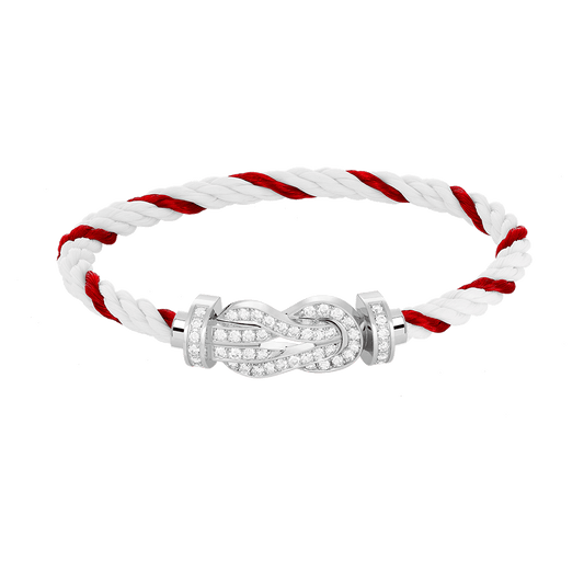 [Together Jewelry]CHANCE LARGE 8 FIGURE BUCKLE FULL DIAMOND BRACELET SILVER