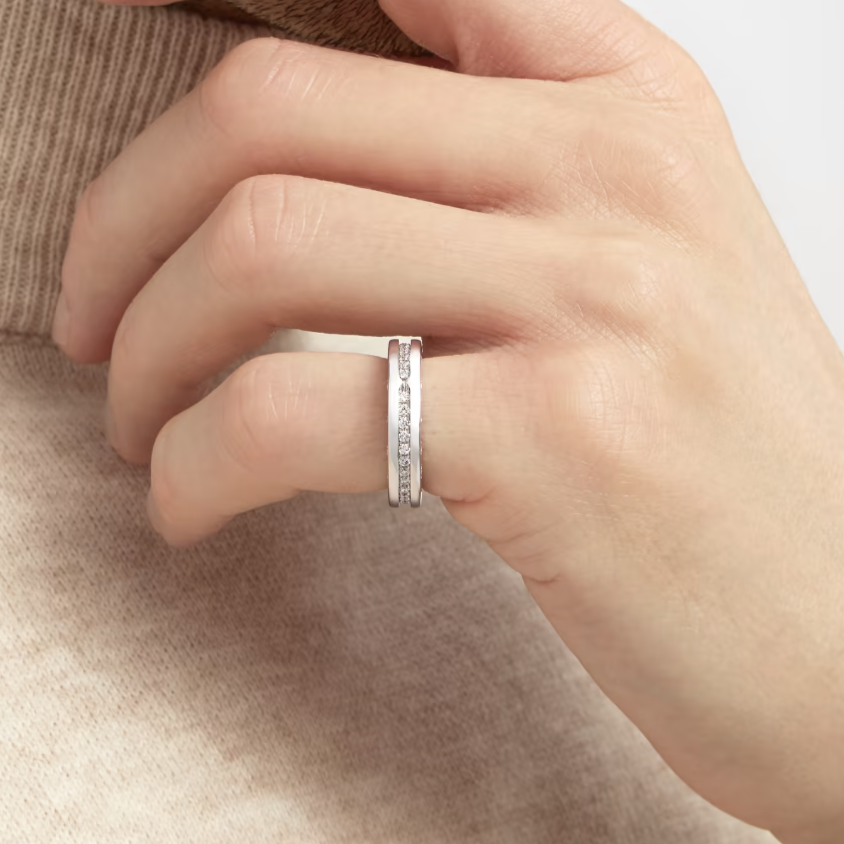 [Together Jewelry]ZERO 1 ONE-BAND PAVED DIAMONDS ON THE SPIRAL RING