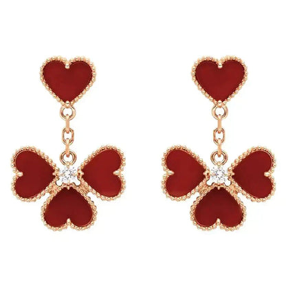 [Together]SWEET CLOVER CARNELIAN EARRINGS