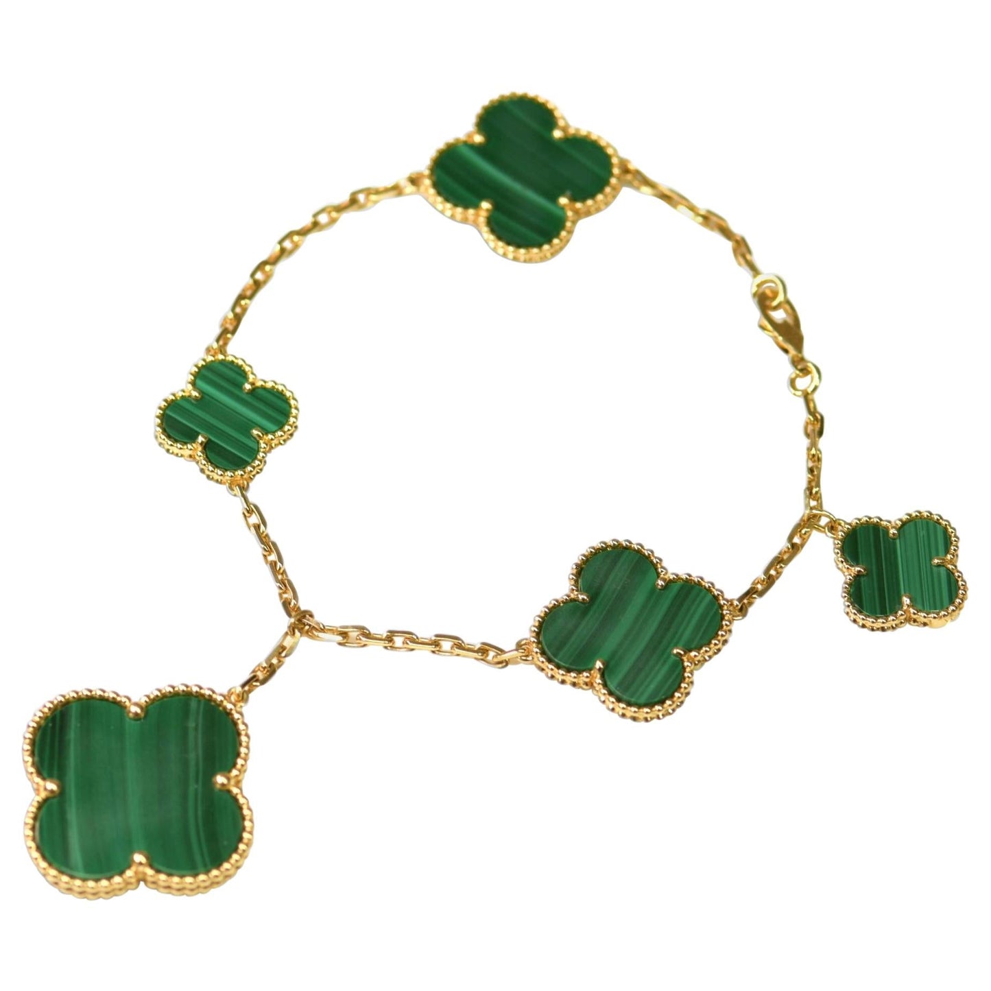 [Together]MAGIC CLOVER MALACHITE GOLD BRACELET 5 MOTIFS