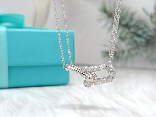[Together Jewelry]TI FFANY hardwear Horseshoe Double Ring Necklace