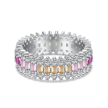 [Zusammen] Verzierter bunter Radiant Cut Tagesring