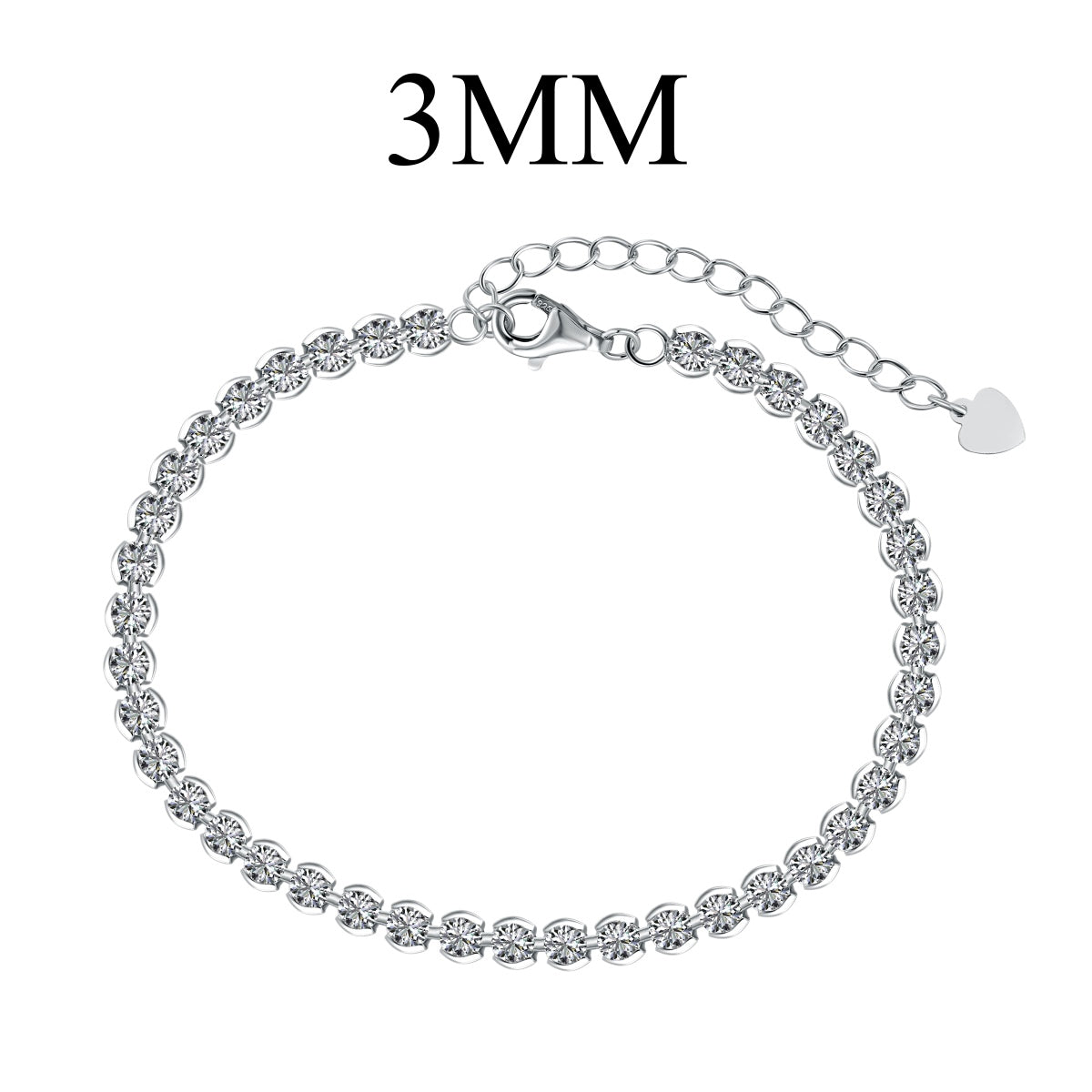 [Zusammen] Verziertes funkelndes Armband für den Alltag mit rundem Schliff