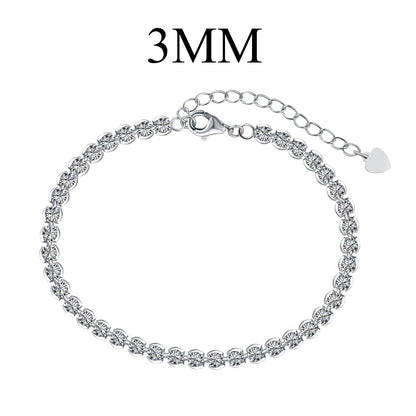 [Zusammen] Verziertes funkelndes Armband für den Alltag mit rundem Schliff