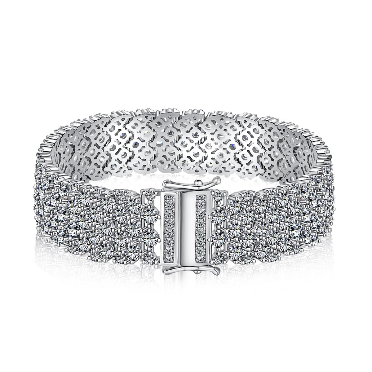 [Zusammen] Verziertes, elegantes Party-Armband mit rundem Schliff