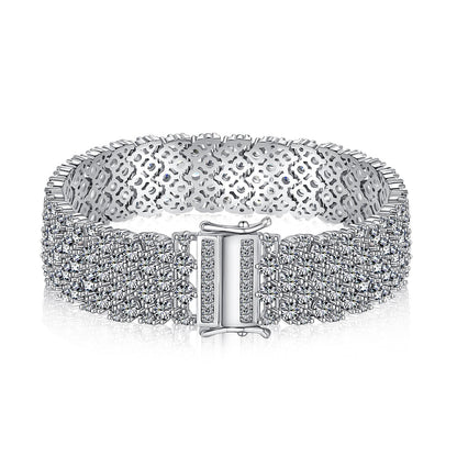 [Zusammen] Verziertes, elegantes Party-Armband mit rundem Schliff