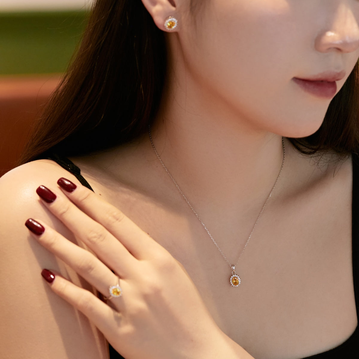 [Together]Delicate Radiant Oval Cut Daily Earrings
