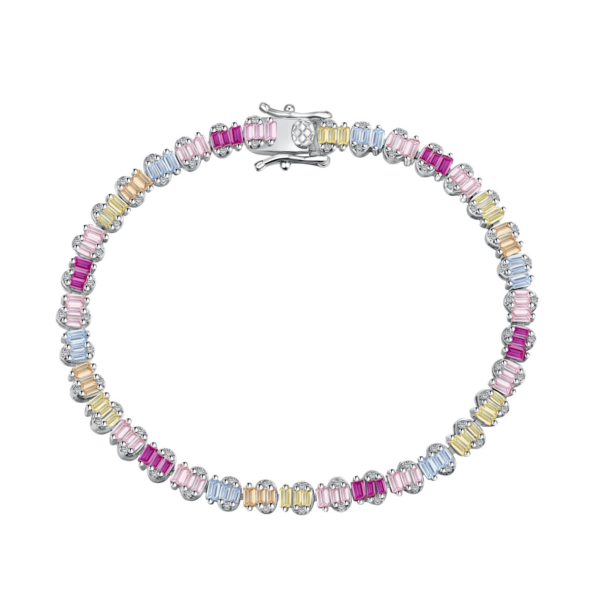 [Zusammen] Zartes, farbenfrohes Party-Armband im Smaragdschliff