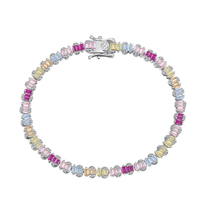 [Zusammen] Zartes, farbenfrohes Party-Armband im Smaragdschliff