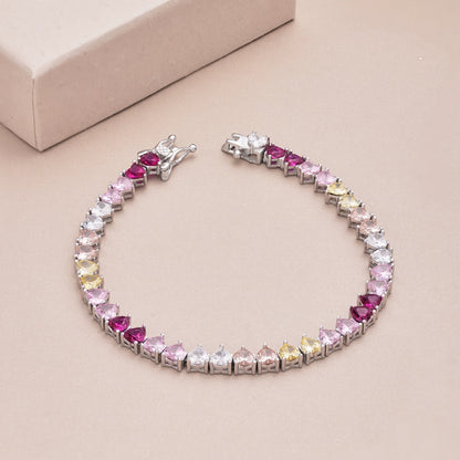 [Zusammen]Luxuriöses buntes romantisches Armband in Herzform für Liebhaber