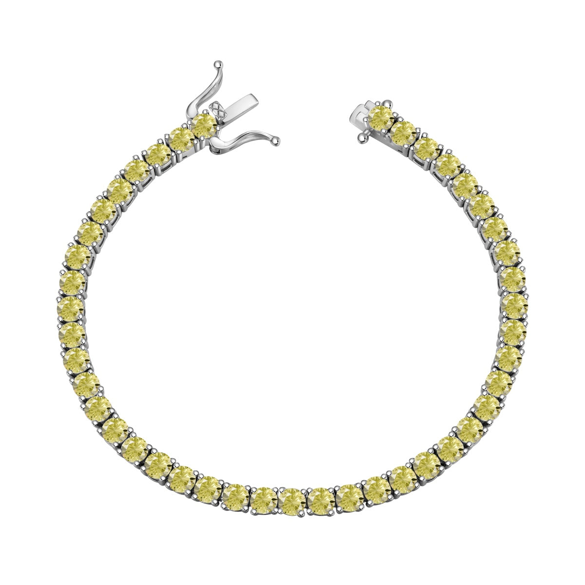 [Zusammen]Verziertes, schillerndes Tennisarmband mit Rundschliff