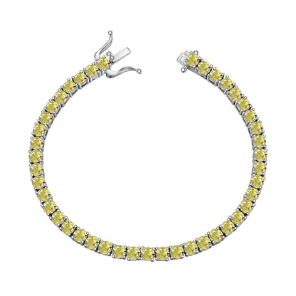 [Zusammen]Verziertes, schillerndes Tennisarmband mit Rundschliff