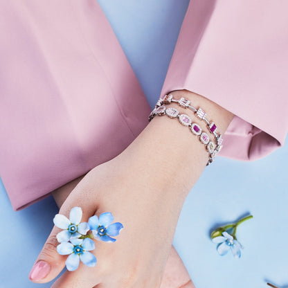 [Zusammen] Zierliches, bezauberndes Armband für den Alltag im Smaragdschliff