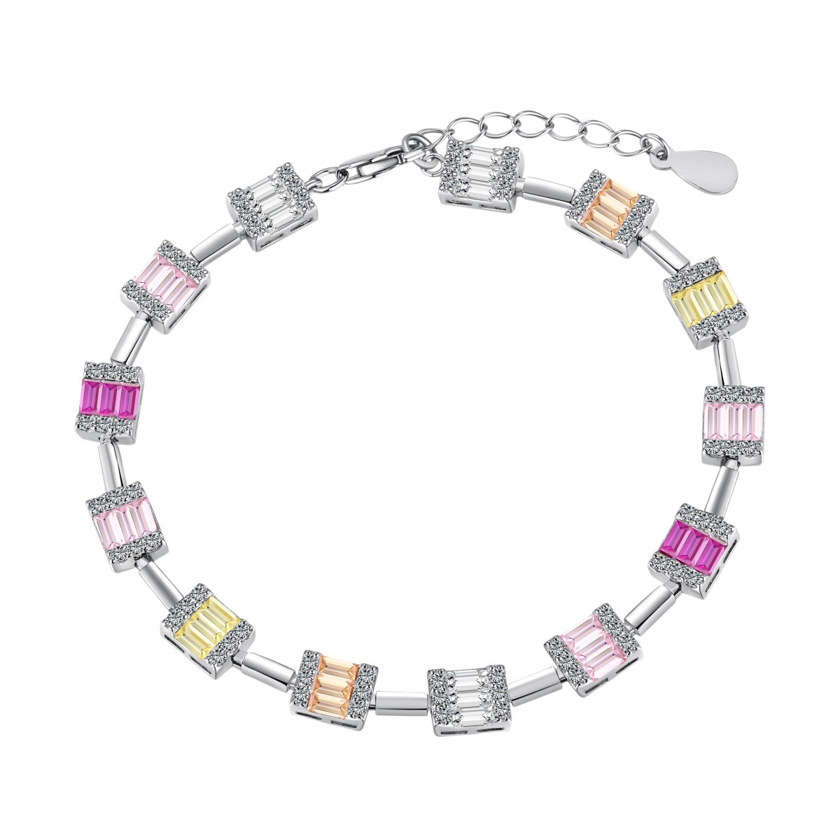 [Zusammen] Zierliches, bezauberndes Armband für den Alltag im Smaragdschliff