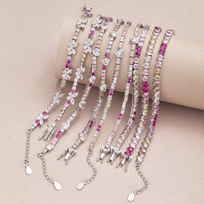 [Zusammen] Zartes, farbenfrohes Party-Armband im Smaragdschliff