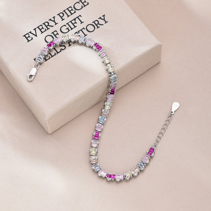 [Zusammen] Zartes, farbenfrohes Party-Armband im Smaragdschliff