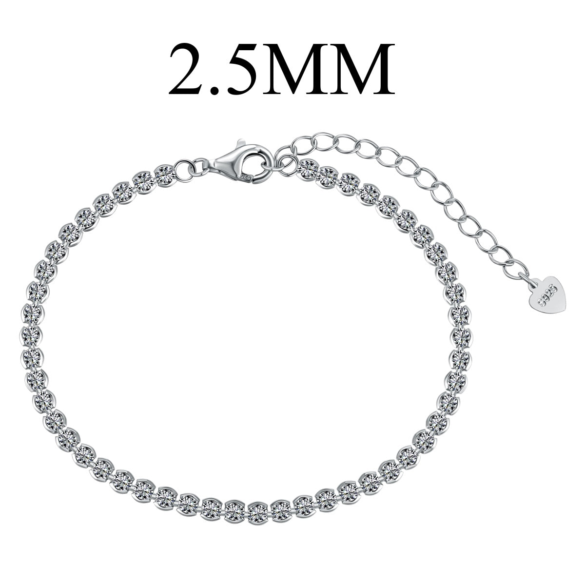 [Zusammen]Schillerndes funkelndes Armband im Rundschliff für jeden Tag