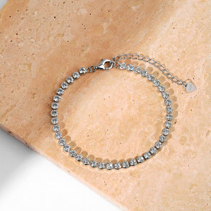 [Zusammen] Verziertes funkelndes Armband für den Alltag mit rundem Schliff