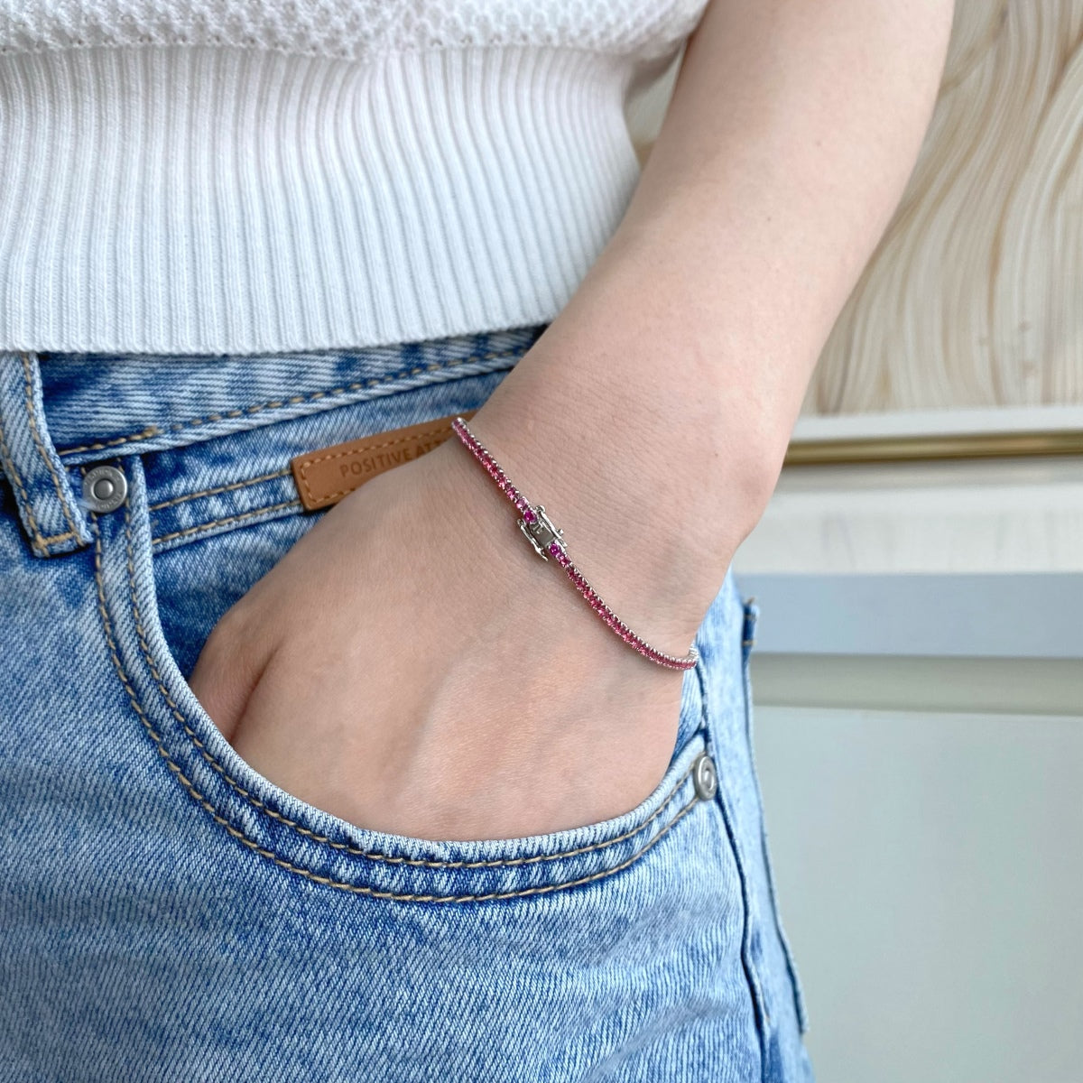 [Zusammen]Schillerndes buntes Armband im Rundschliff für jeden Tag