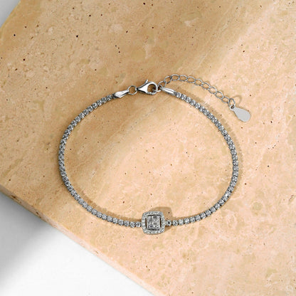 [Zusammen]Luxuriöses schillerndes Bankettarmband in quadratischer Form