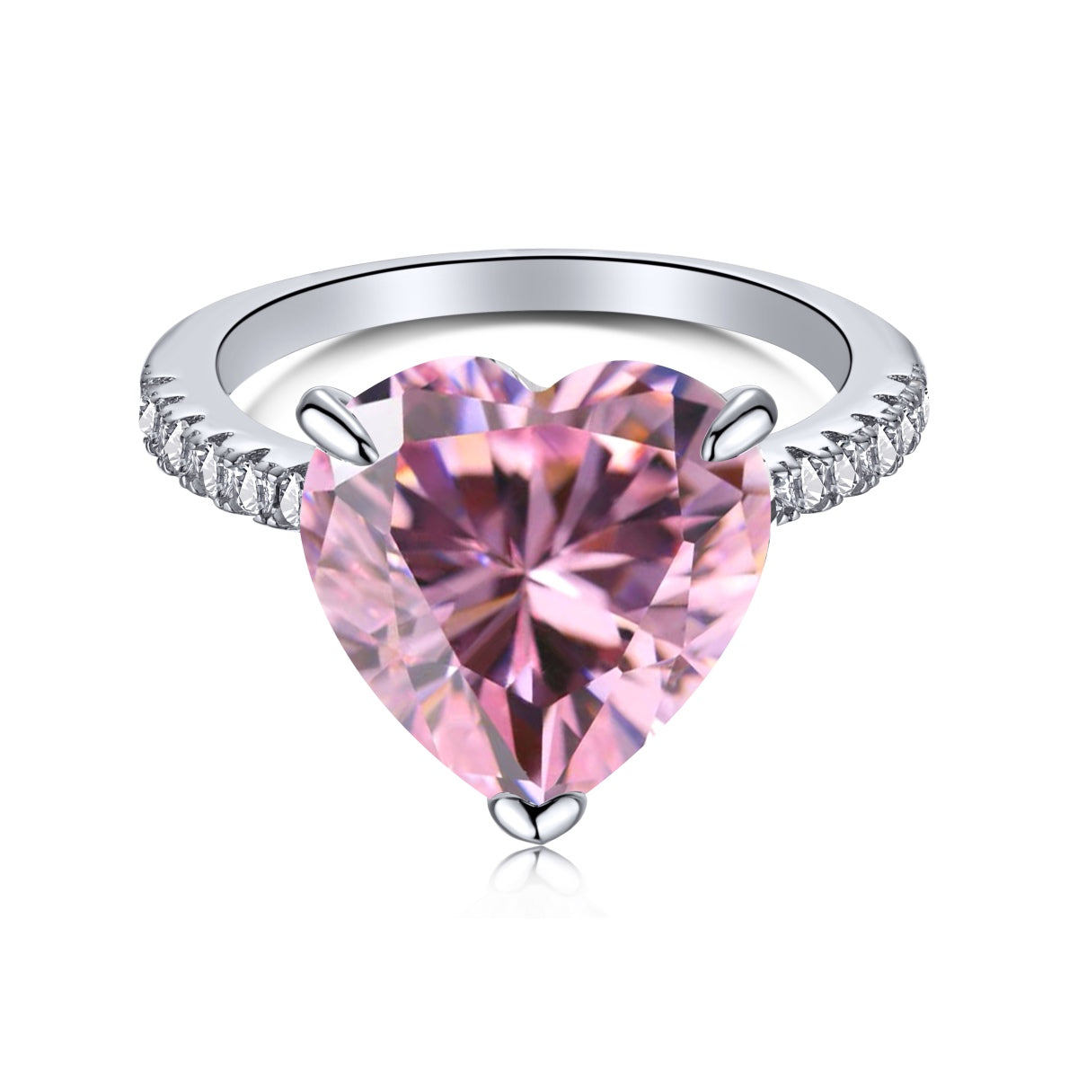 [Zusammen]6,0 Karat luxuriöser funkelnder romantischer Liebesring im Herzschliff