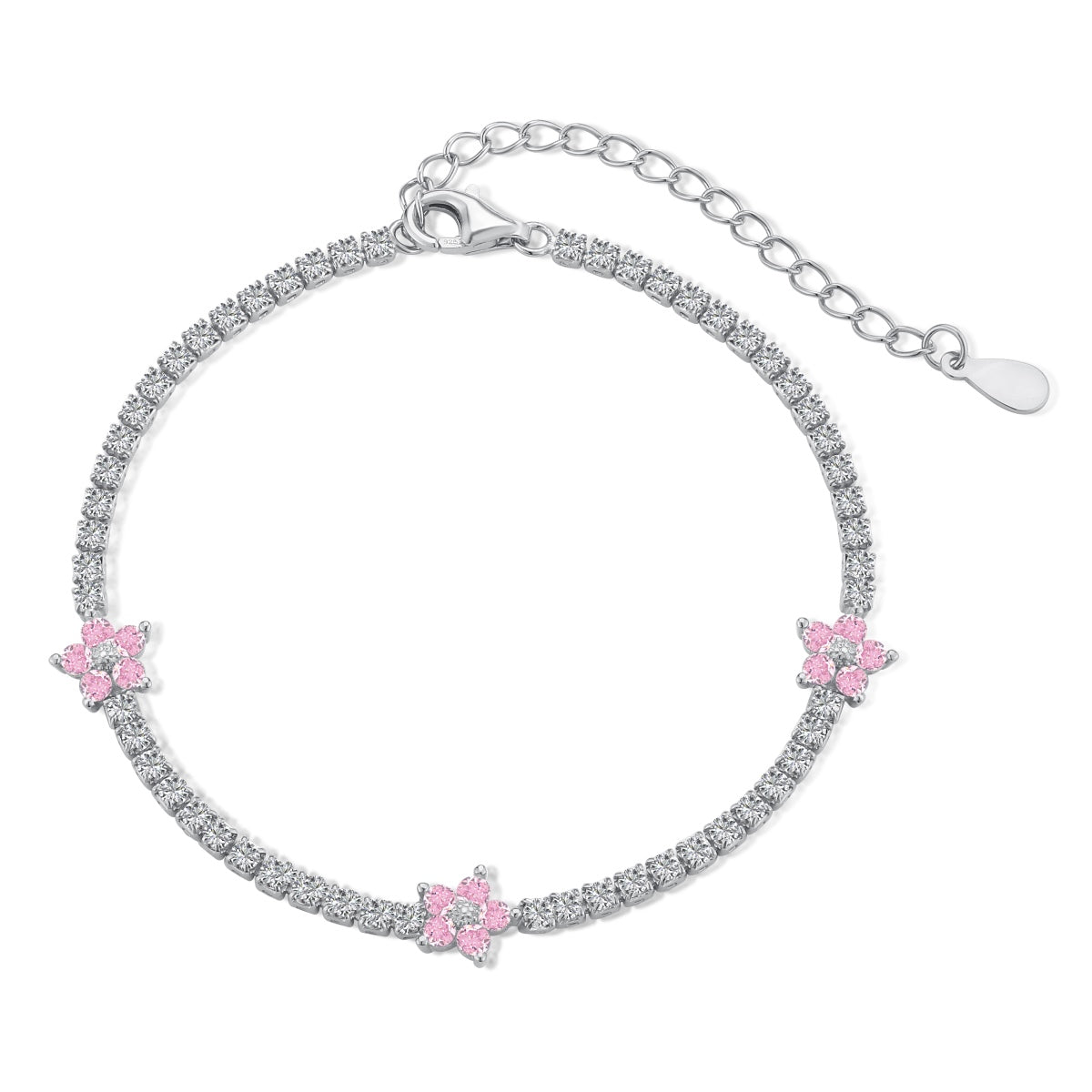 [Together]輝く花の形のテニスブレスレット