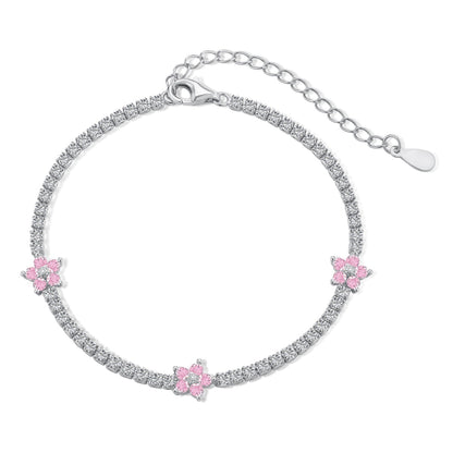 [Together]輝く花の形のテニスブレスレット
