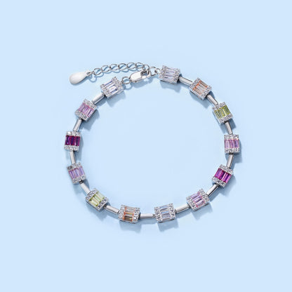 [Zusammen] Zierliches, bezauberndes Armband für den Alltag im Smaragdschliff