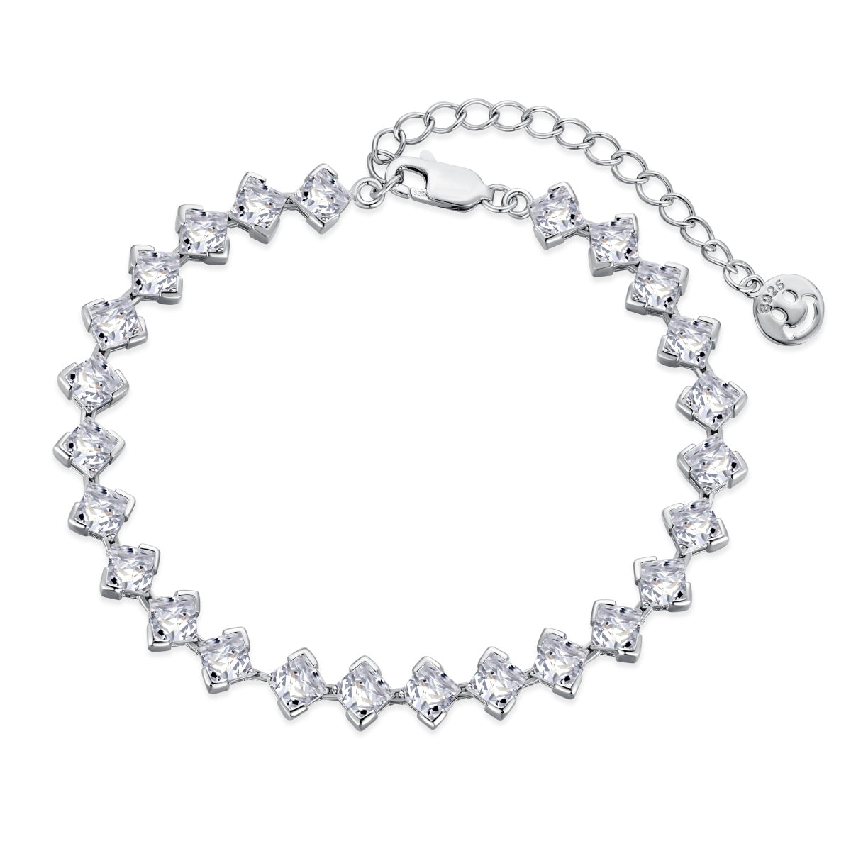 [Zusammen]0,5 Karat verziertes Princess-Schliff-Tagesarmband
