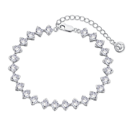 [Zusammen]0,5 Karat verziertes Princess-Schliff-Tagesarmband