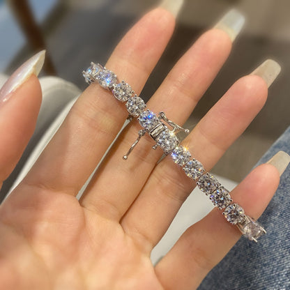 [Zusammen]0,75 Karat schillerndes Hochzeitsarmband im Rundschliff