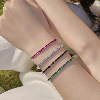 [Zusammen] Strahlendes buntes Party-Armband im Rundschliff