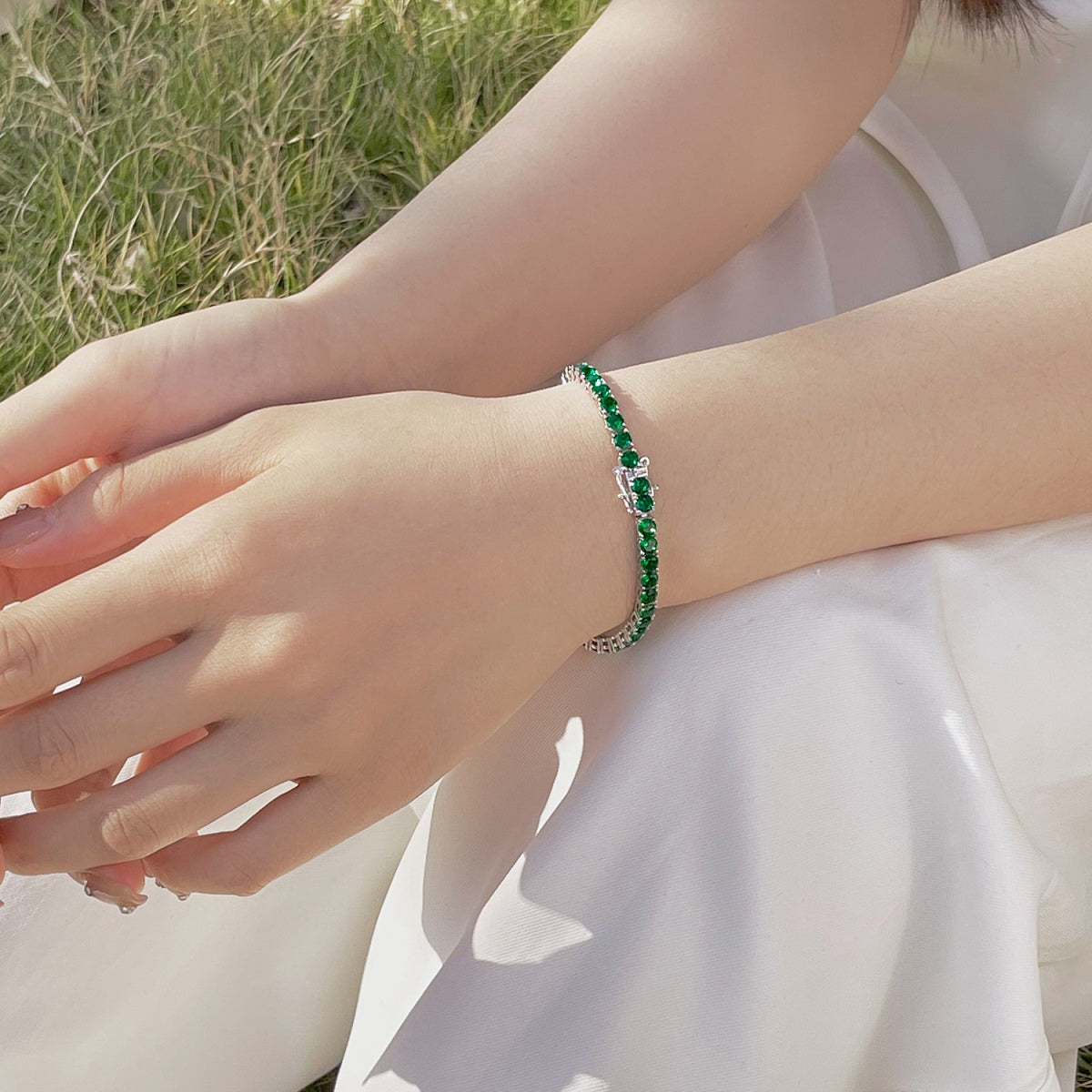 [Zusammen] Strahlendes buntes Party-Armband im Rundschliff