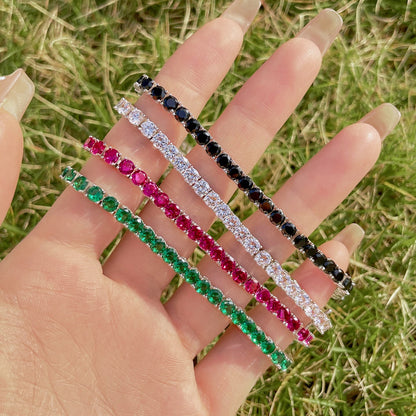 [Zusammen] Strahlendes buntes Party-Armband im Rundschliff