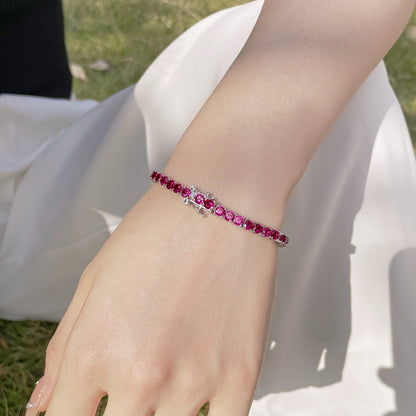 [Zusammen] Strahlendes buntes Party-Armband im Rundschliff