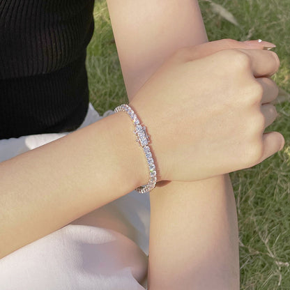 [Zusammen] Strahlendes buntes Party-Armband im Rundschliff