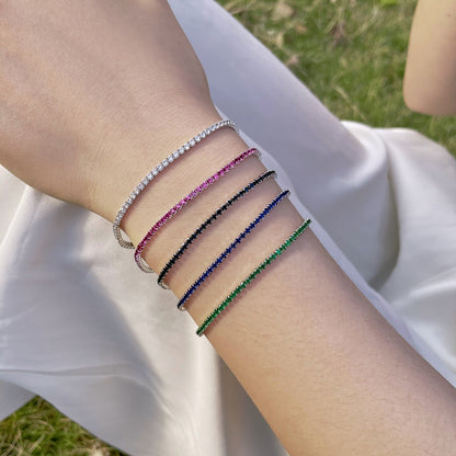 [Zusammen] Strahlendes buntes Party-Armband im Rundschliff