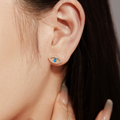 [Zusammen] Blaue Teufelsaugen Hohlohrstecker