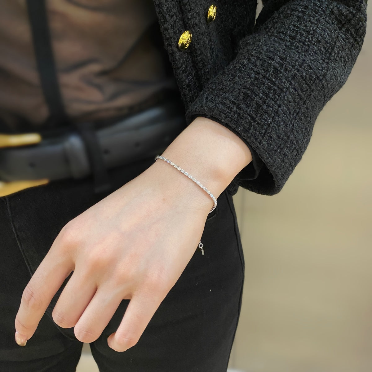 [Zusammen]Elegantes Smaragdschliff-Tagesarmband